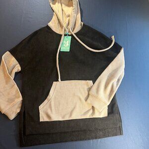 NWT Lilbetter Colorblock Kangaroo Corduroy Hoodie textured corduroy Mens Small